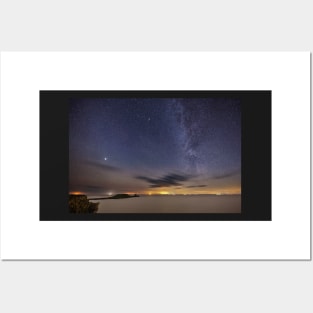 Worms Head, Rhossili Bay at Night on Gower Posters and Art